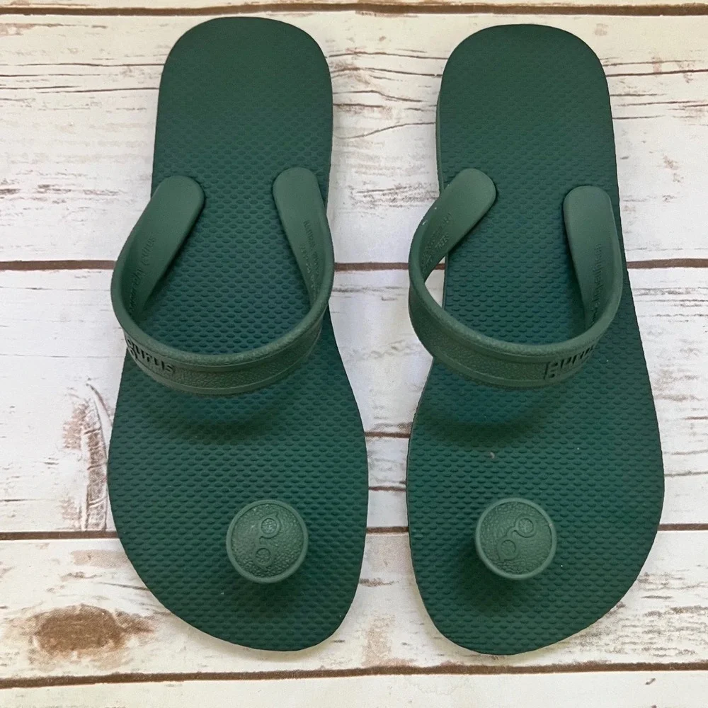 Gurus Forest Green Natural Rubber Khadau Flip Flop Size M - US 9-10W/7-8‎ M